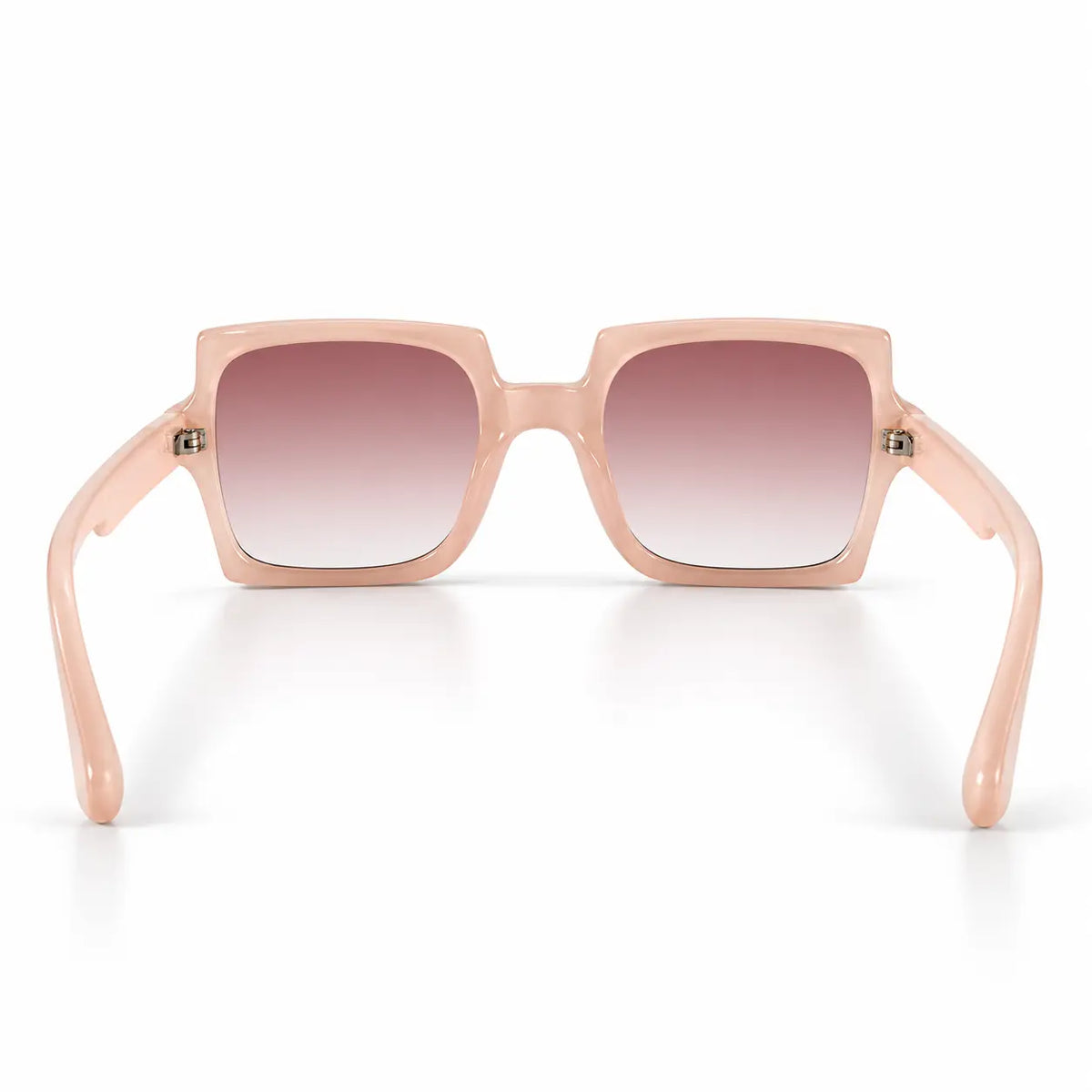 Blush Pink Oversized Square Sunglasses with Rose Gradient Lenses