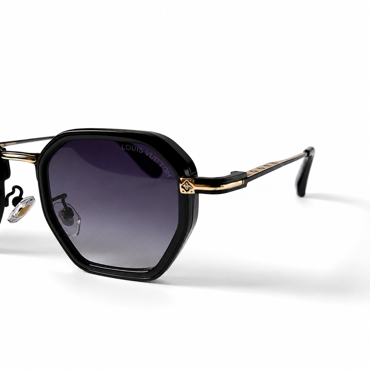 Urban Ziyaar Elvar Black Gold Geometric Sunglasses
