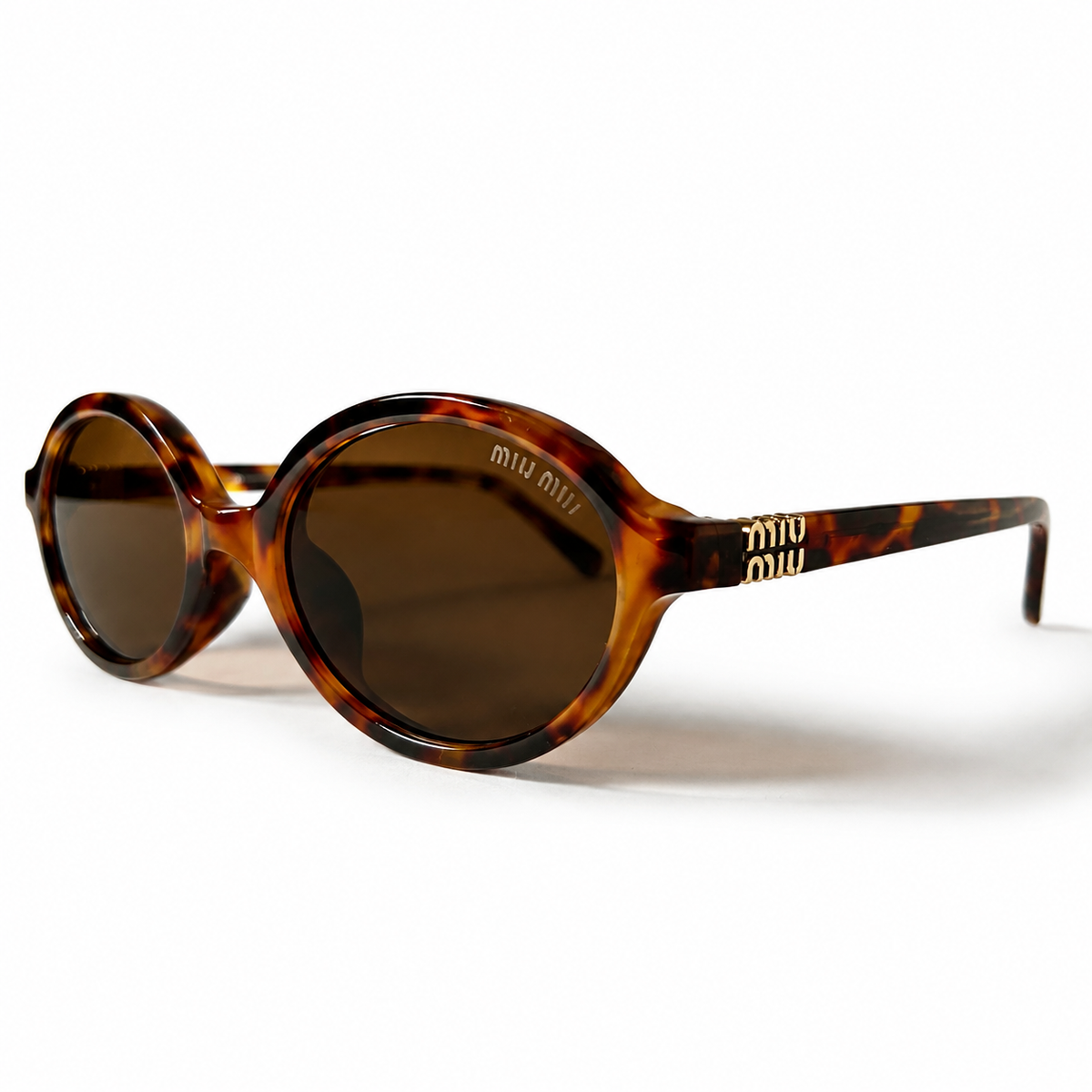 Miu Miu Regard MU04ZS 19P2Z1 Tortoiseshell Oval Sunglasses
