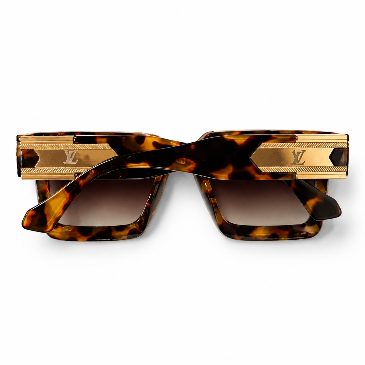 Louis Vuitton Style Oversized Tortoiseshell Gradient Sunglasses