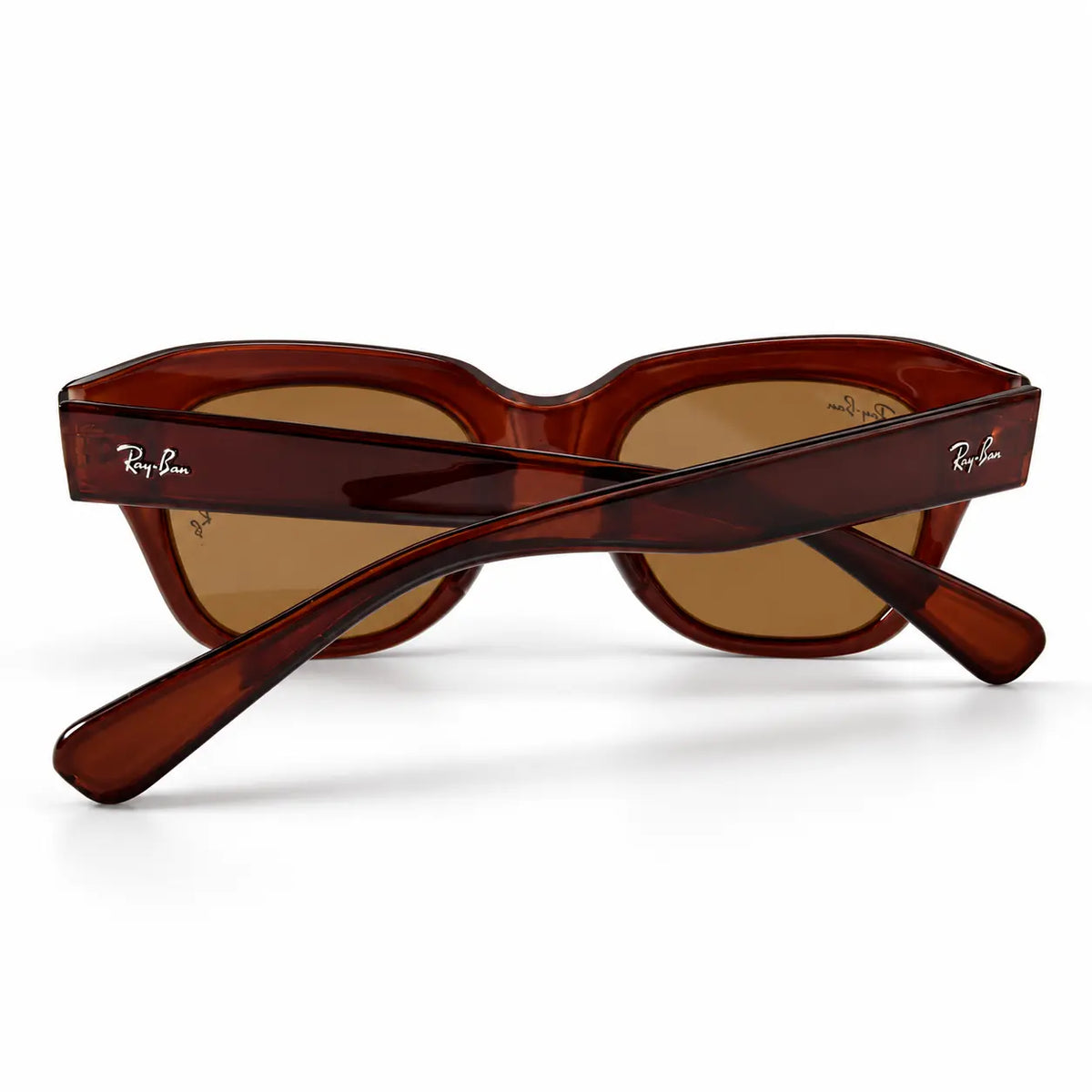 Ray-Ban Translucent Amber Brown Square Sunglasses