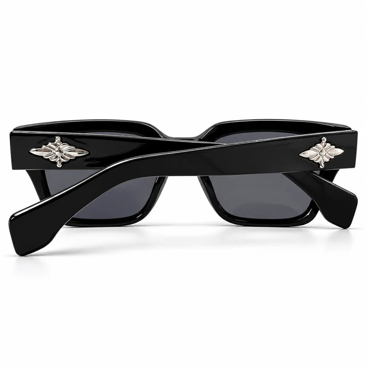 Celine Black Square Sunglasses with Silver Bee Emblem