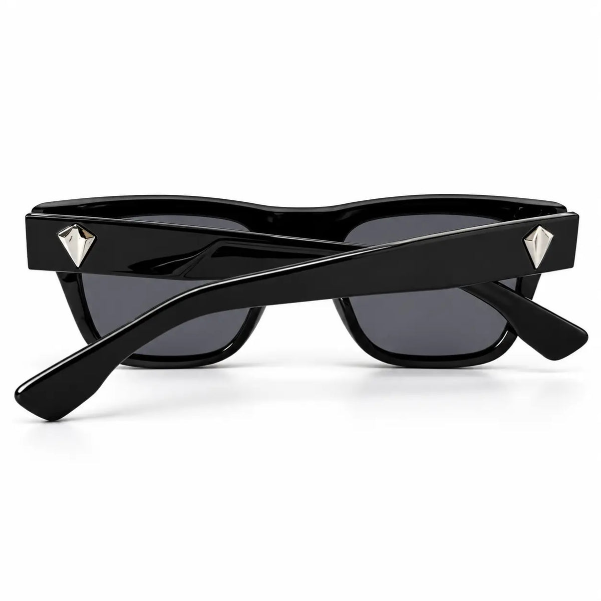 Prada Black Square Sunglasses with Silver Geometric Accents