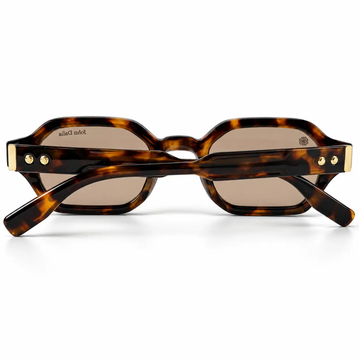 John Dalia Tortoiseshell Geometric Sunglasses with Brown Lenses