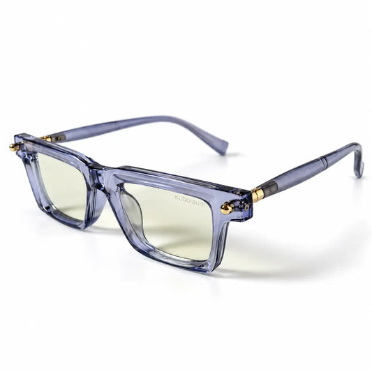 Kuboraum Transparent Blue Photochromic Glasses – Clear to Dark Grey Lenses