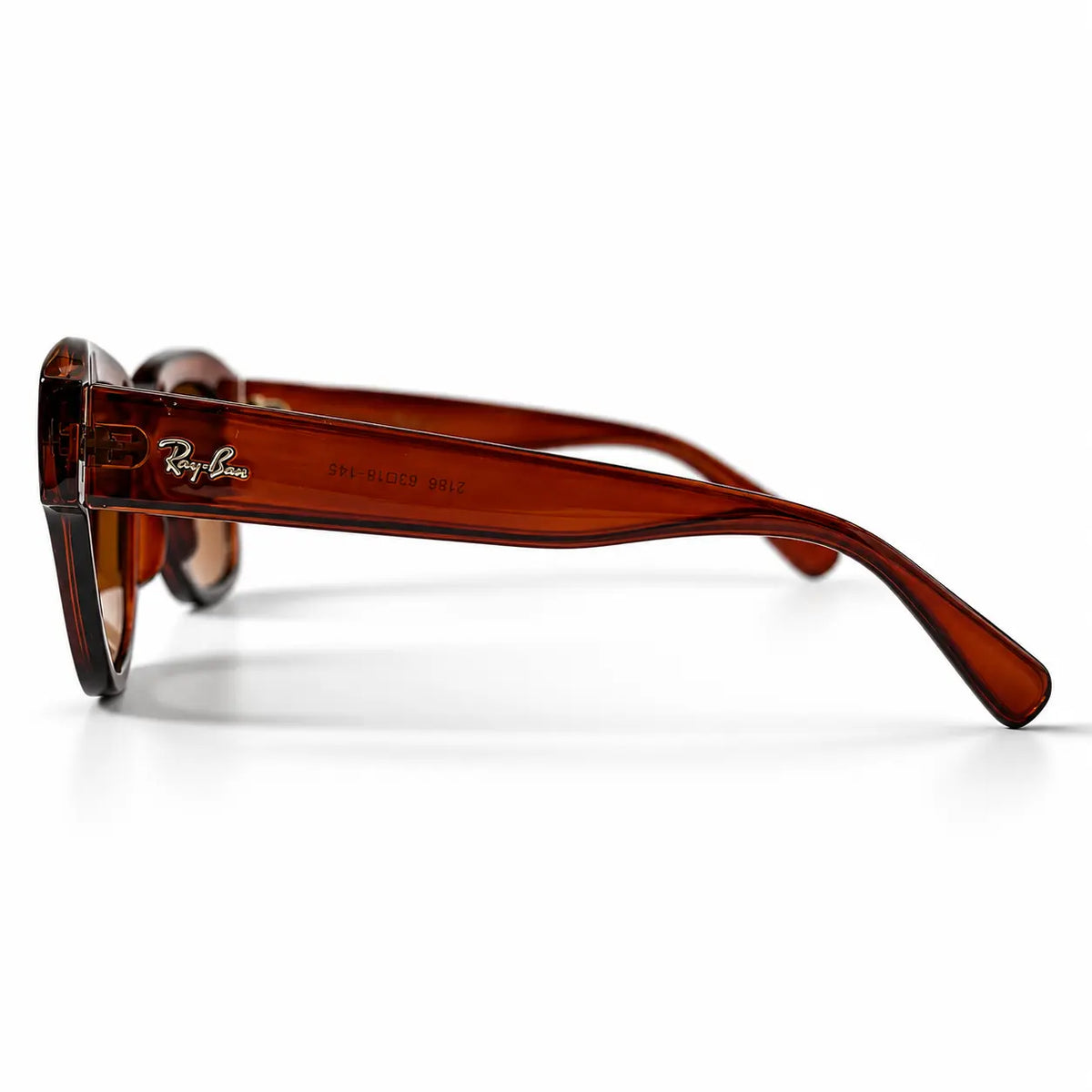 Ray-Ban Translucent Amber Brown Square Sunglasses