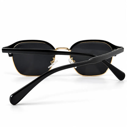 Gucci Black & Gold Browline Sunglasses with Dark Smoke Lenses