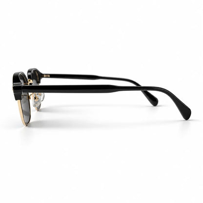 Gucci Black & Gold Browline Sunglasses with Dark Smoke Lenses