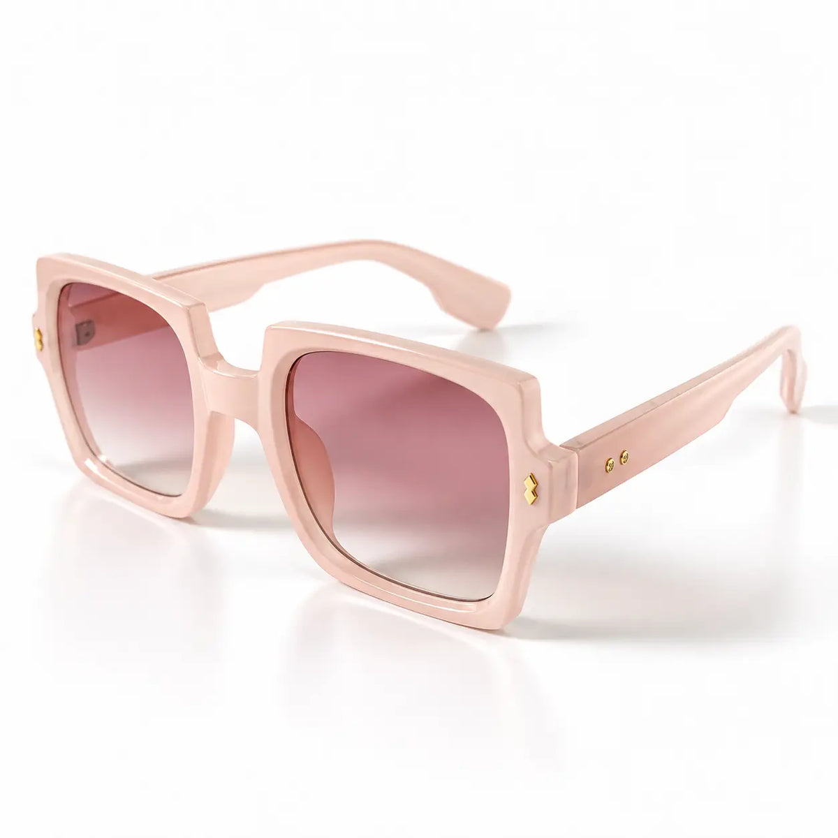 Blush Pink Oversized Square Sunglasses with Rose Gradient Lenses