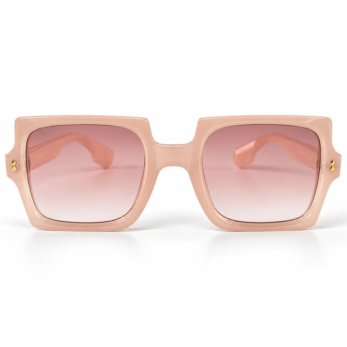 Blush Pink Oversized Square Sunglasses with Rose Gradient Lenses