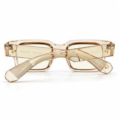 Translucent Amber Photochromic Square Glasses – Light-Adaptive Lenses