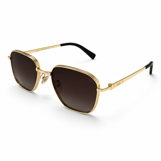 Cartier CT0497S Gold Square Luxury Sunglasses