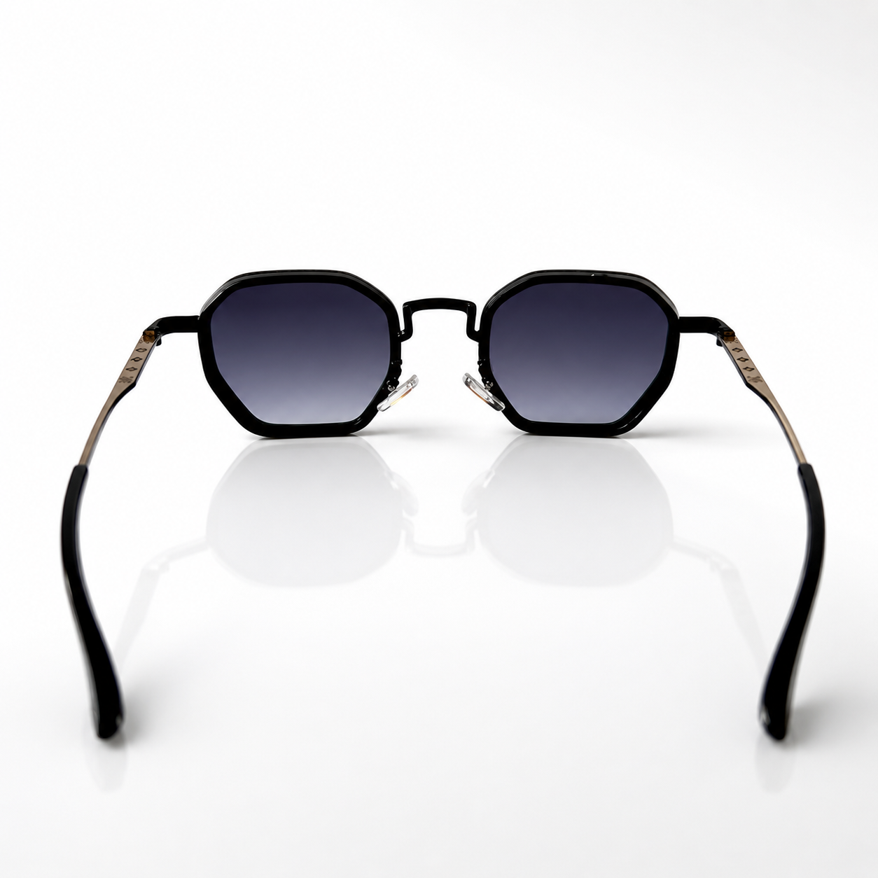 Urban Ziyaar Elvar Black Gold Geometric Sunglasses