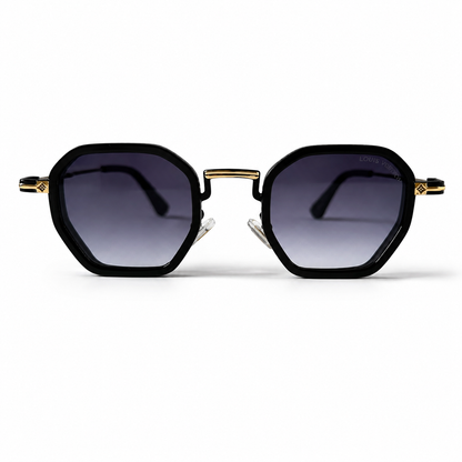 Urban Ziyaar Elvar Black Gold Geometric Sunglasses