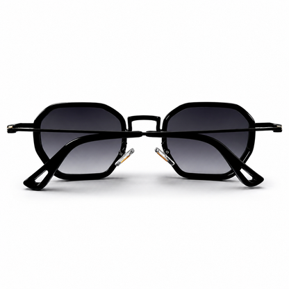 Urban Ziyaar Elvar Black Gold Geometric Sunglasses