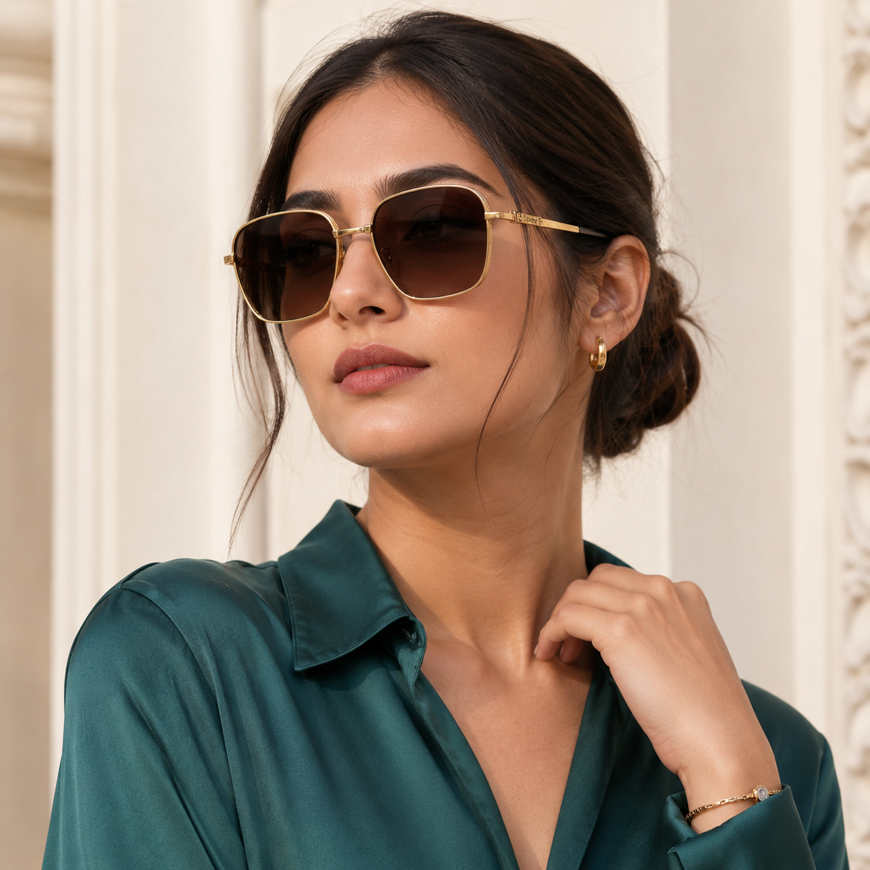 Urban Ziyaar Regent Premium Gold Square Sunglasses
