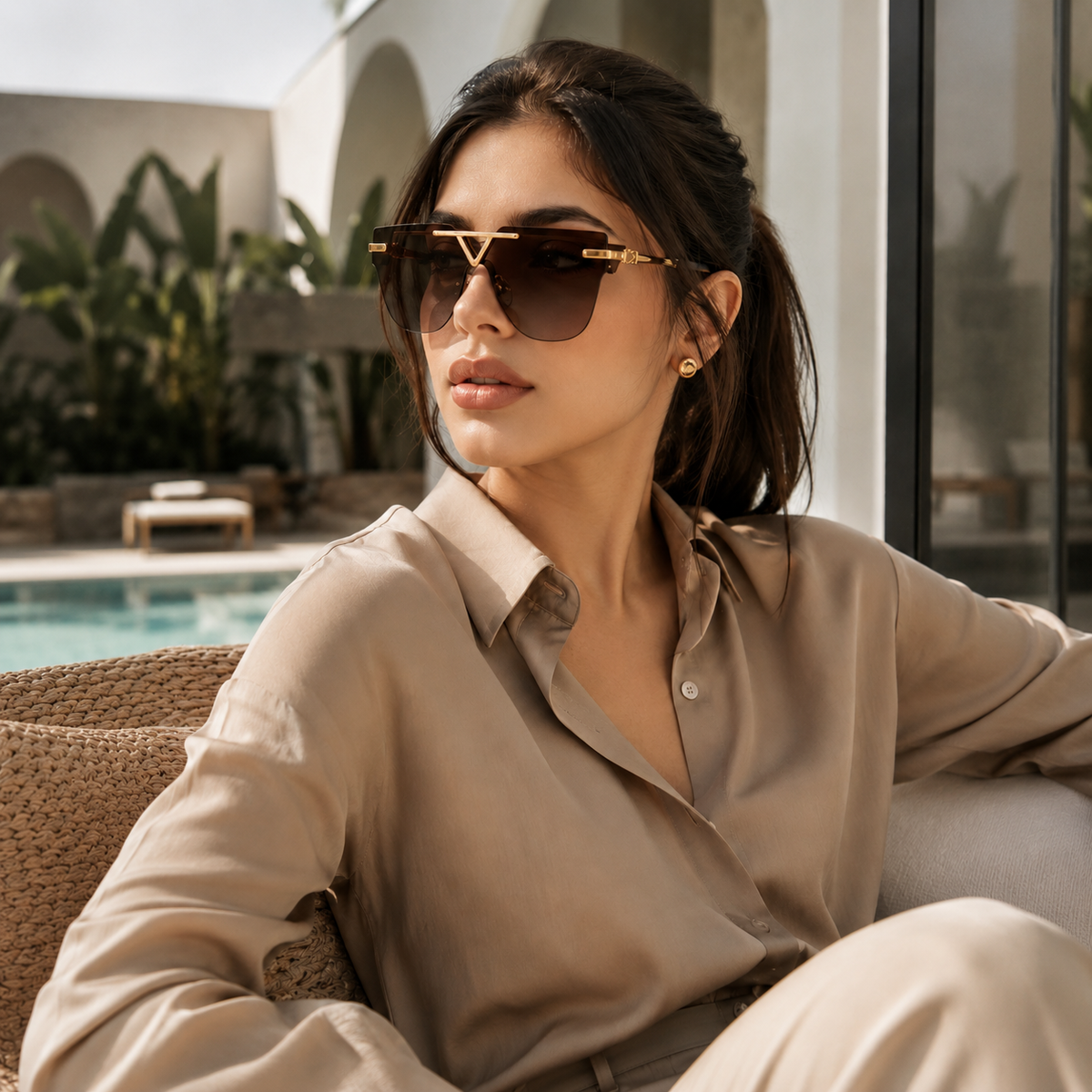Urban Ziyaar Vesper Premium Oversized Shield Sunglasses