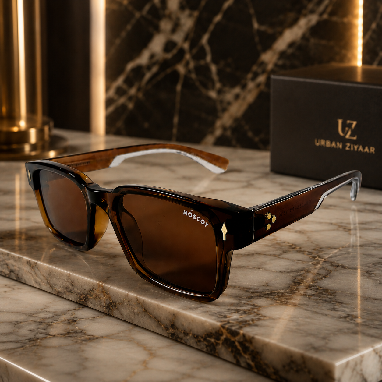 Moscot 6806 Brown Polarized Rectangle Acetate Sunglasses