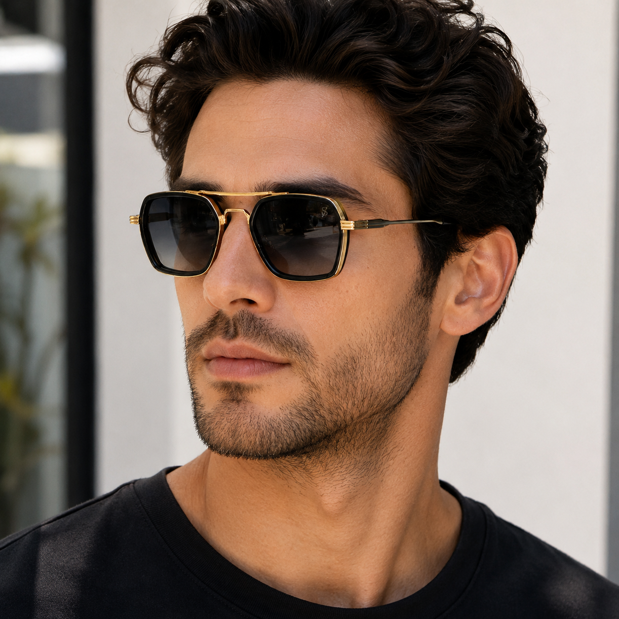 Urban Ziyaar Arven Premium Square Double-Bridge Sunglasses