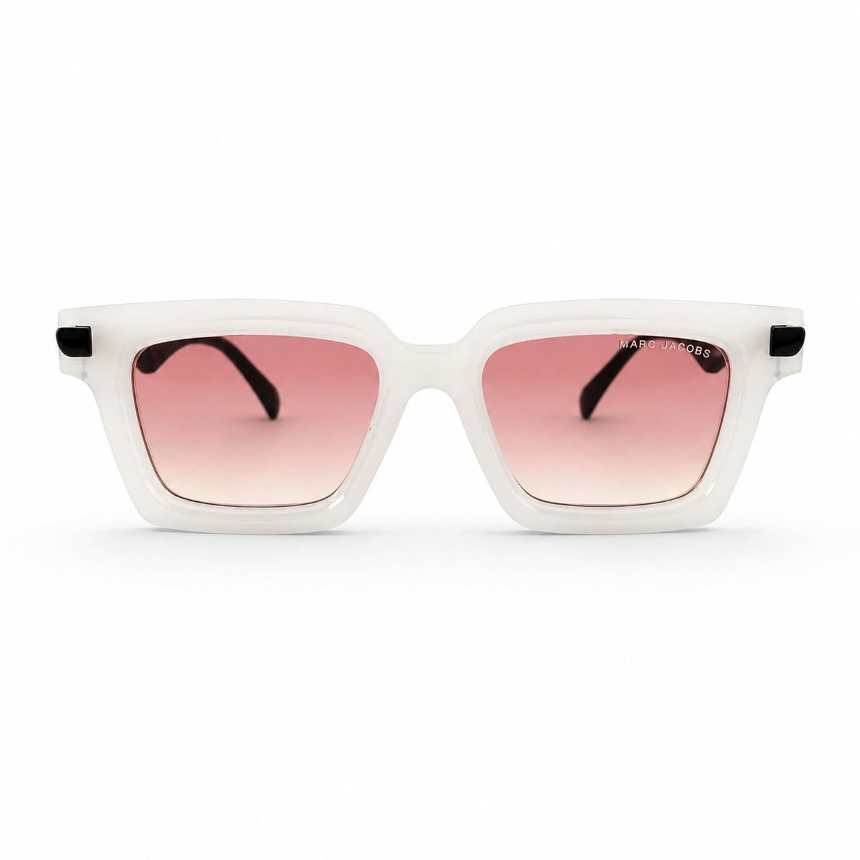 Marc Jacobs Square Clear Frame Pink Lens Sunglasses
