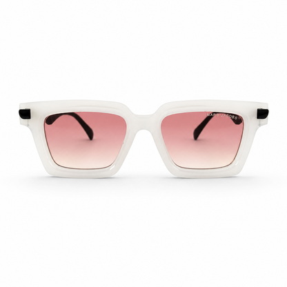 Marc Jacobs Square Clear Frame Pink Lens Sunglasses