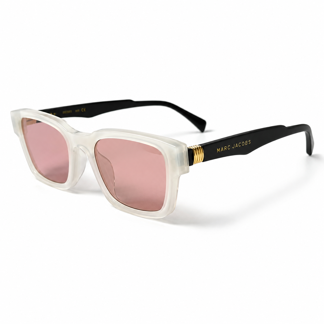 Marc Jacobs Square Clear Frame Pink Lens Sunglasses