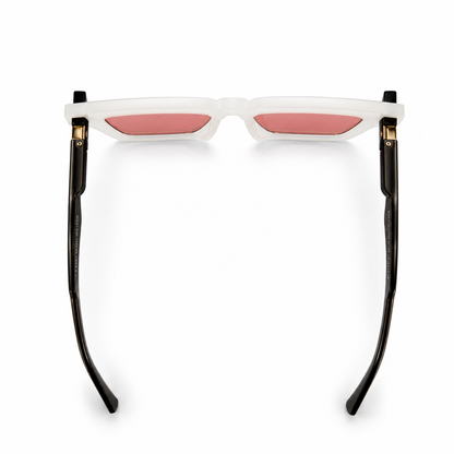 Marc Jacobs Square Clear Frame Pink Lens Sunglasses