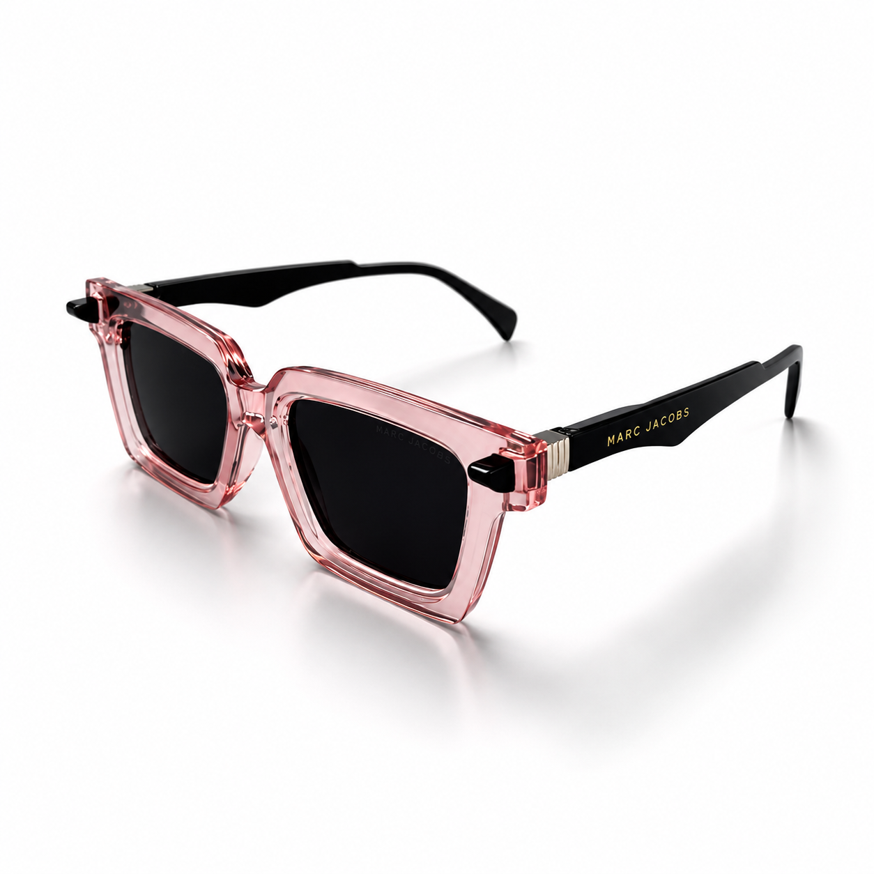 Marc Jacobs 9565 Transparent Pink Black Square Acetate Sunglasses