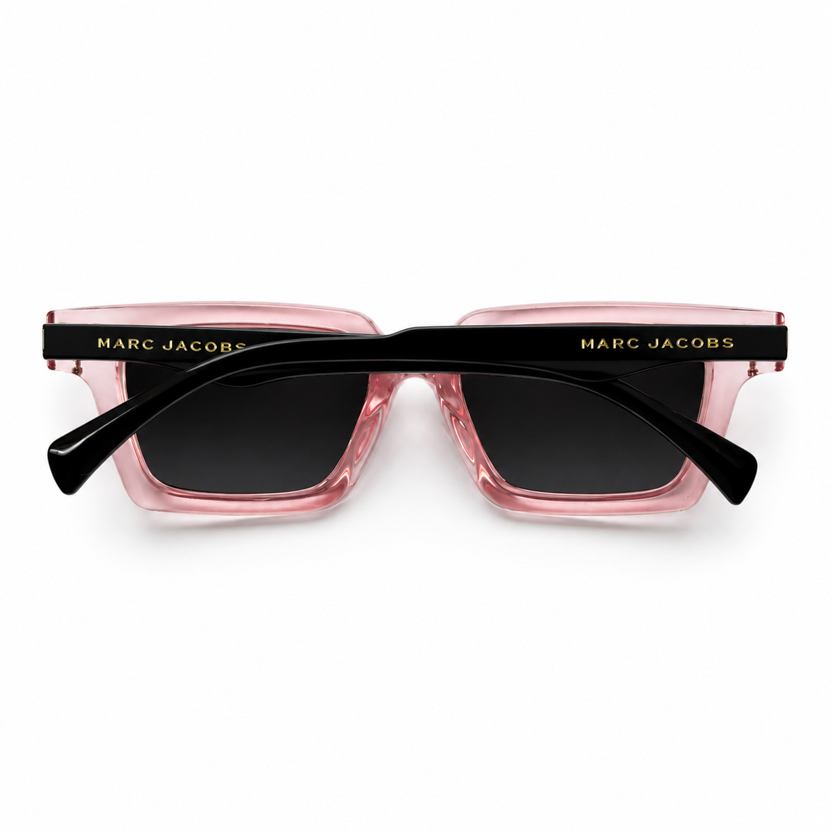 Marc Jacobs 9565 Transparent Pink Black Square Acetate Sunglasses