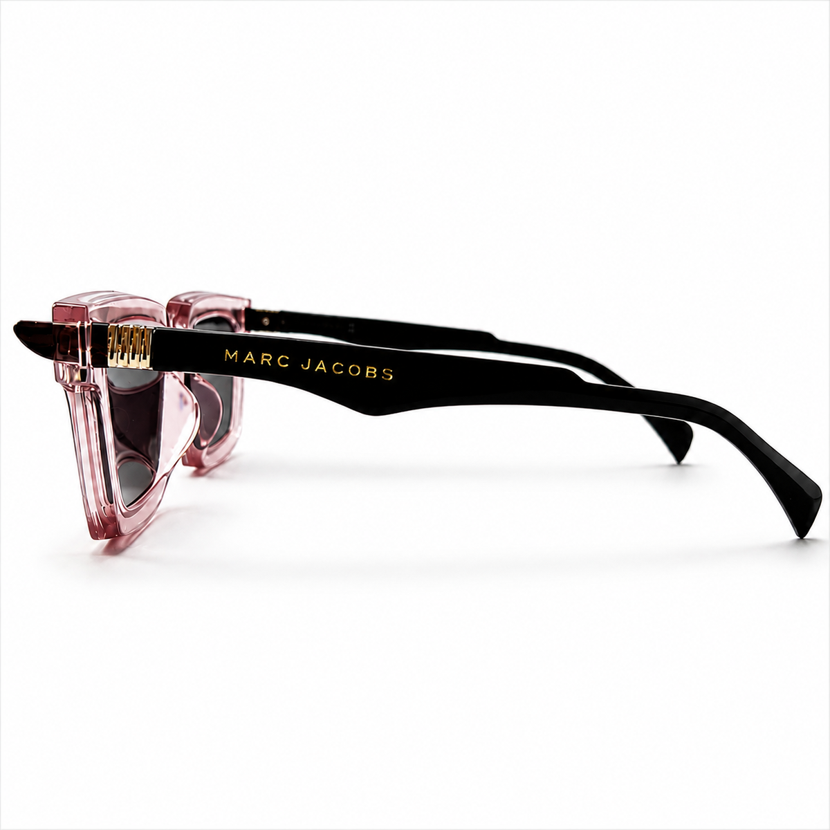 Marc Jacobs 9565 Transparent Pink Black Square Acetate Sunglasses
