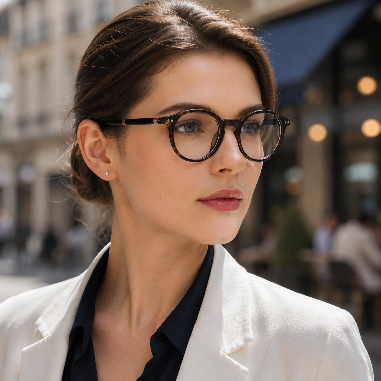 Marc Jacobs Vintage Round Tortoiseshell Blue Light Blocking Eyeglasses