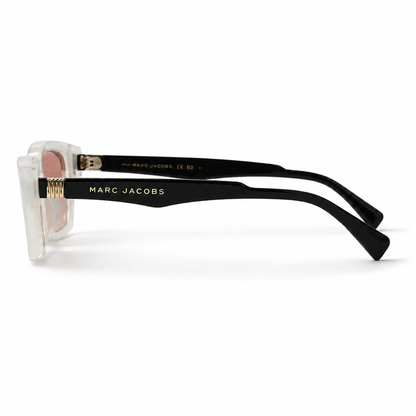 Marc Jacobs Square Clear Frame Pink Lens Sunglasses