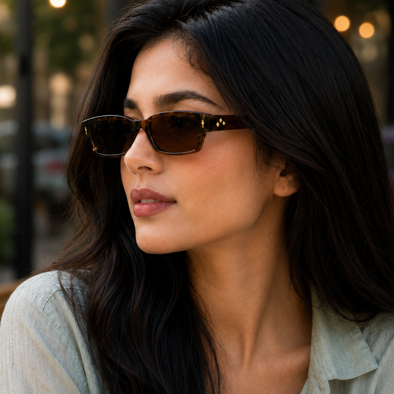 Moscot 6806 Brown Polarized Rectangle Acetate Sunglasses