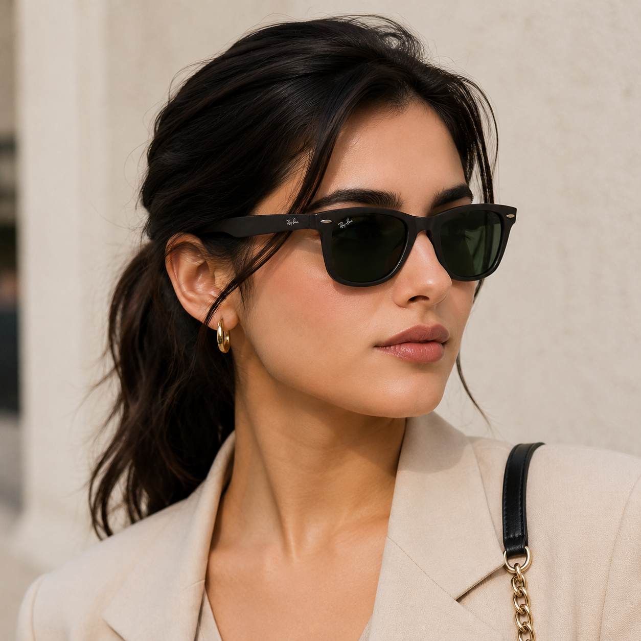 Urban Ziyaar Milan Premium Brown Wayfarer Square Sunglasses
