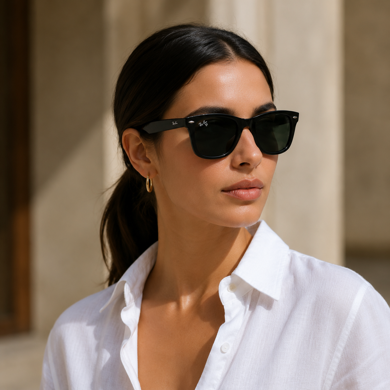 Urban Ziyaar Vertex Premium Black Wayfarer Square Sunglasses
