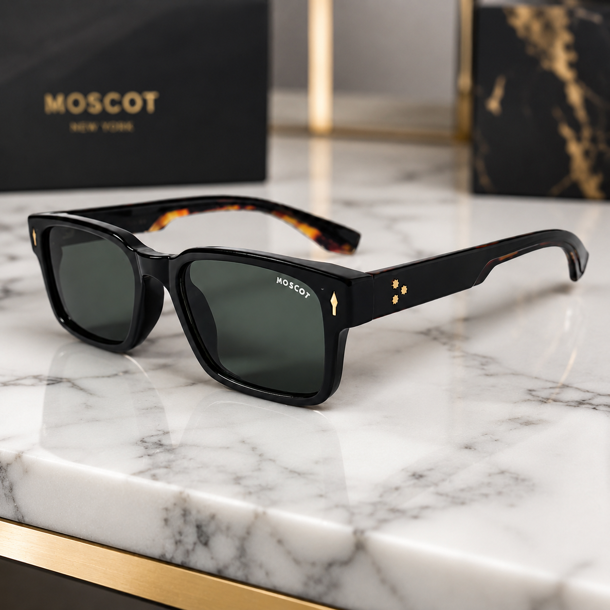 Urban Ziyaar Carbon Premium Black Square Sunglasses