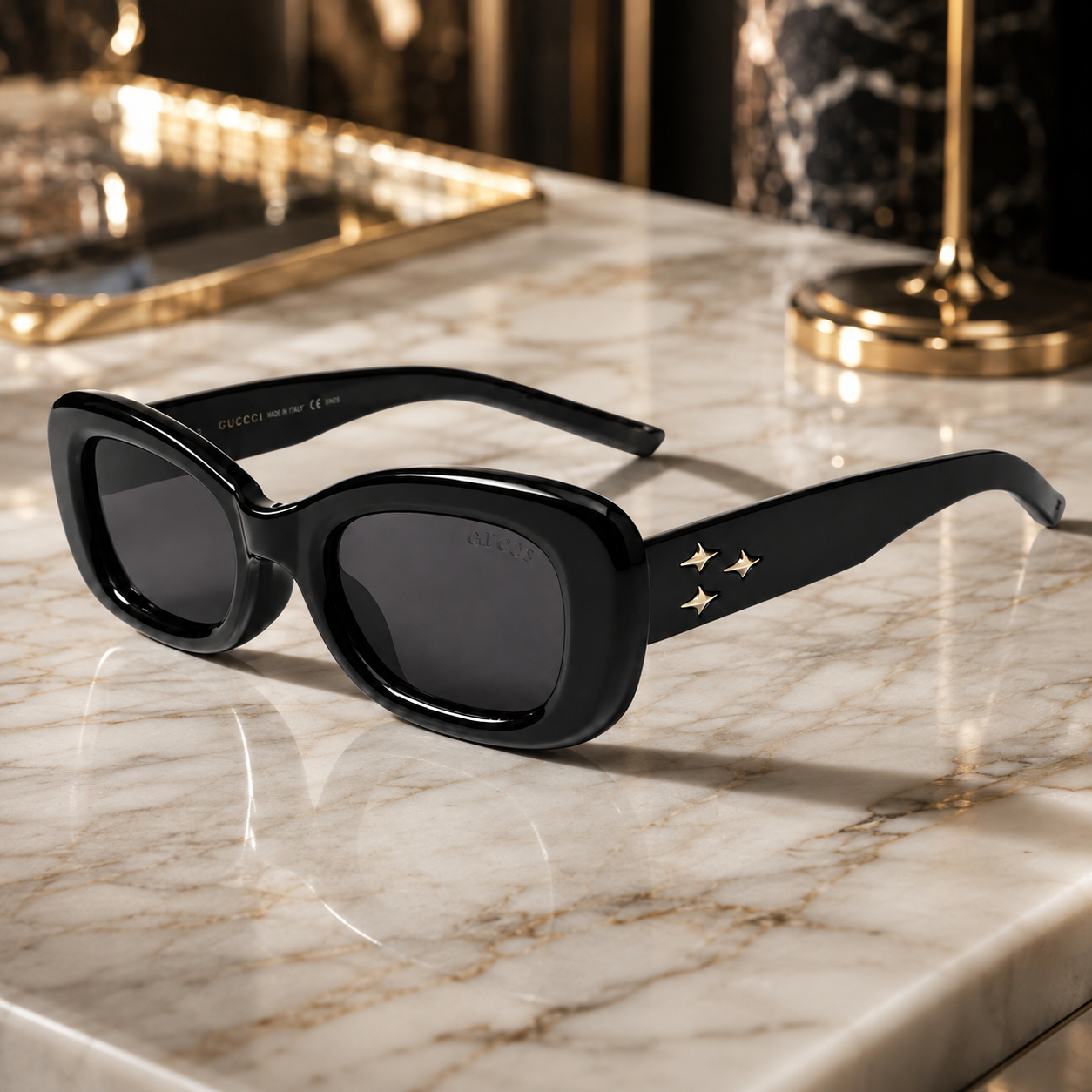 Urban Ziyaar Lucent Premium Black Square Sunglasses