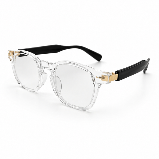 Urban Ziyaar Transparent Square Optical Eyeglasses Black Temples