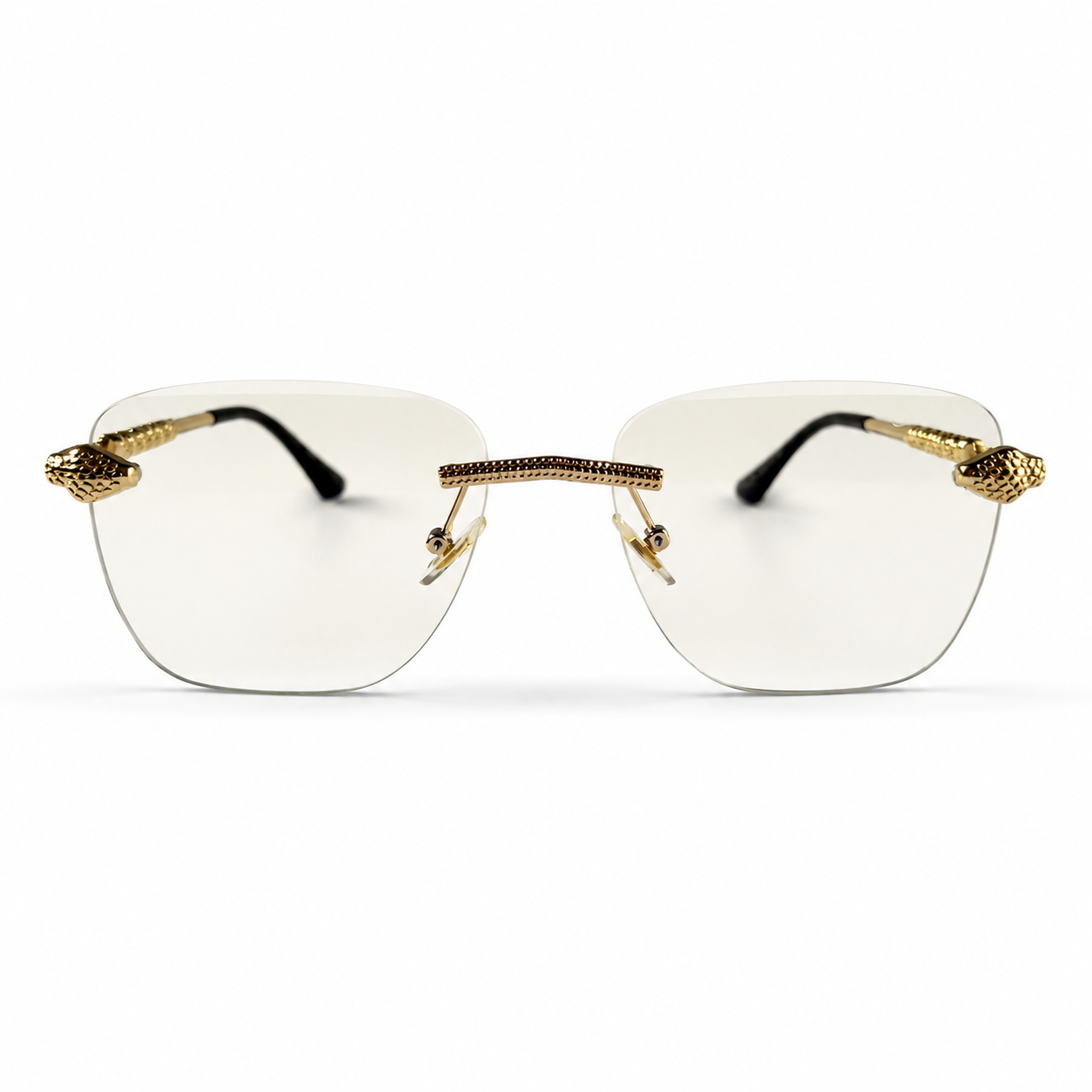 Cartier Gold Reptile Rimless Optical Frame