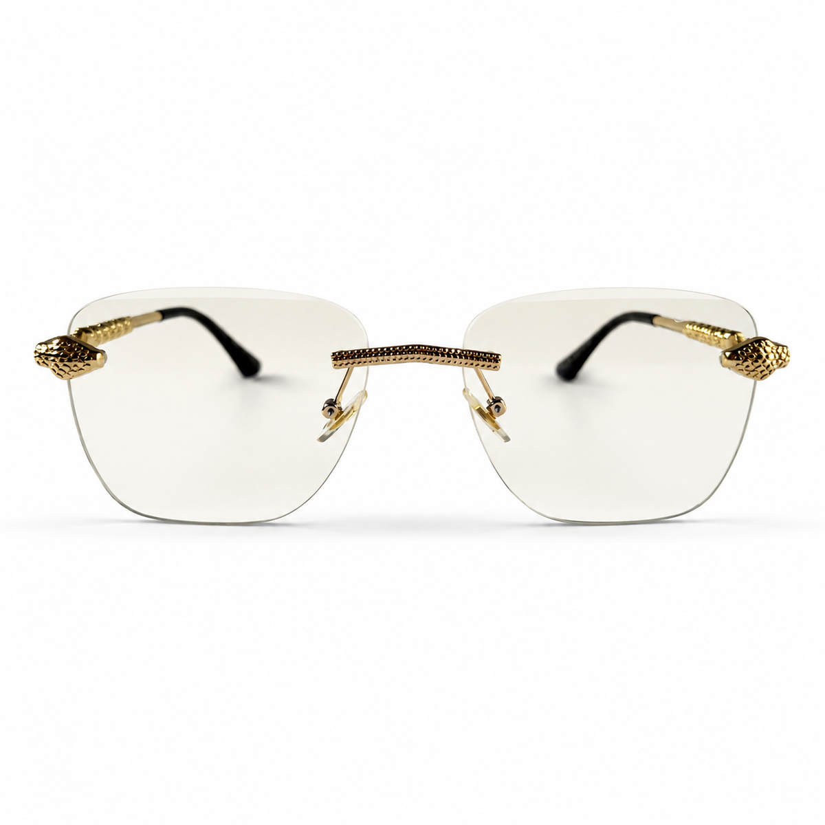 Cartier Gold Reptile Rimless Optical Frame