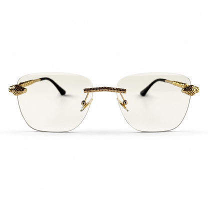 Cartier Gold Reptile Rimless Optical Frame