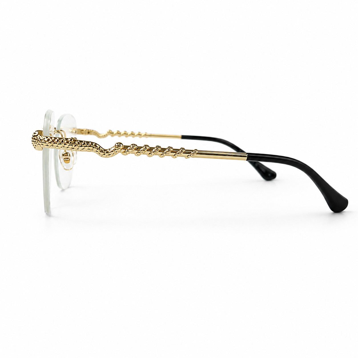 Cartier Gold Reptile Rimless Optical Frame