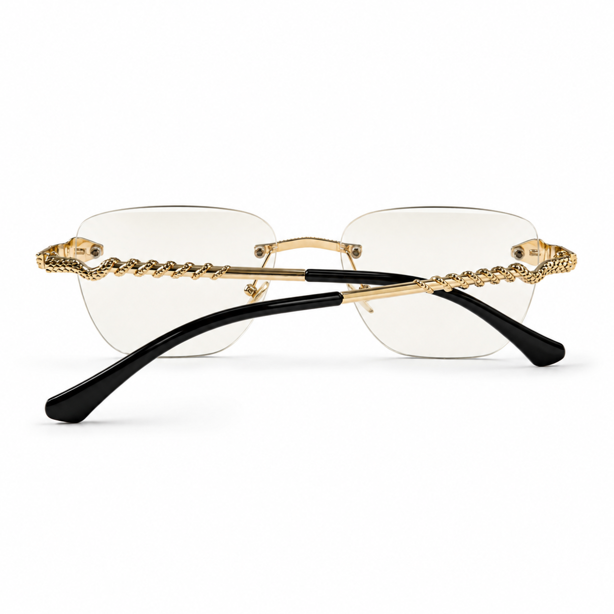 Cartier Gold Reptile Rimless Optical Frame
