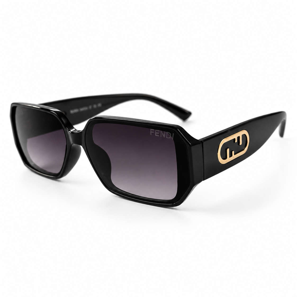 Fendi Gold Tone Black Rectangular Sunglasses – Luxury Eyewear