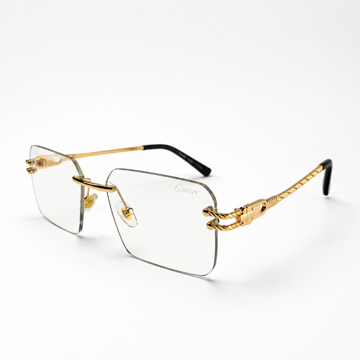 Cartier Gold Rimless Rectangular Optical Frames – Luxury Eyewear