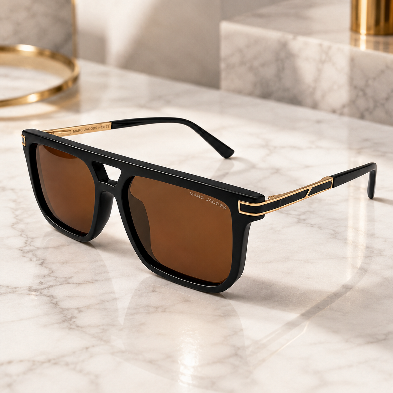 Marc Jacobs MARC 717/S Square Black Gold Sunglasses