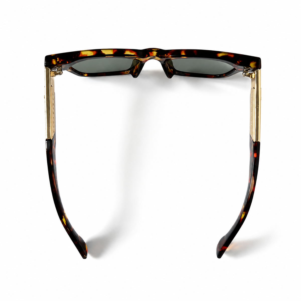 Dita Warthen Square Tortoiseshell Sunglasses with Gold-Tone Metal Temple
