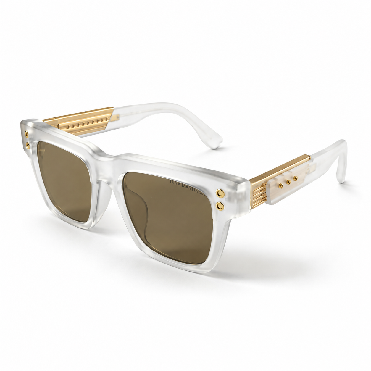 Dita Warthen Clear Crystal Acetate Brown Lens Sunglasses