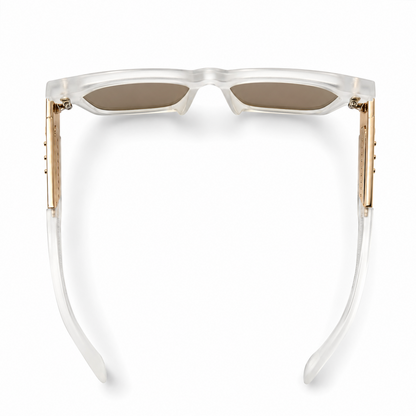 Dita Warthen Clear Crystal Acetate Brown Lens Sunglasses