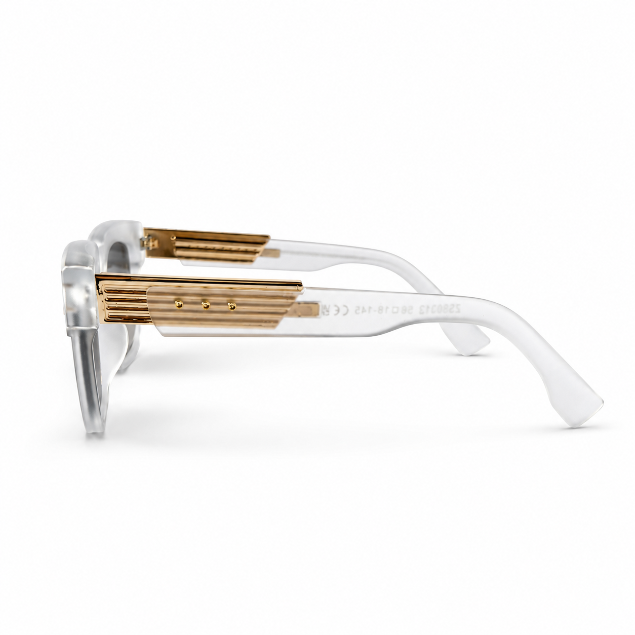 Dita Warthen Clear Crystal Acetate Brown Lens Sunglasses